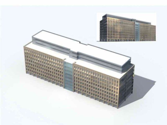 Large City Commercial Street office building design – 42 3D Model