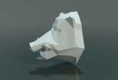 Boar Head Low Poly 3D Model