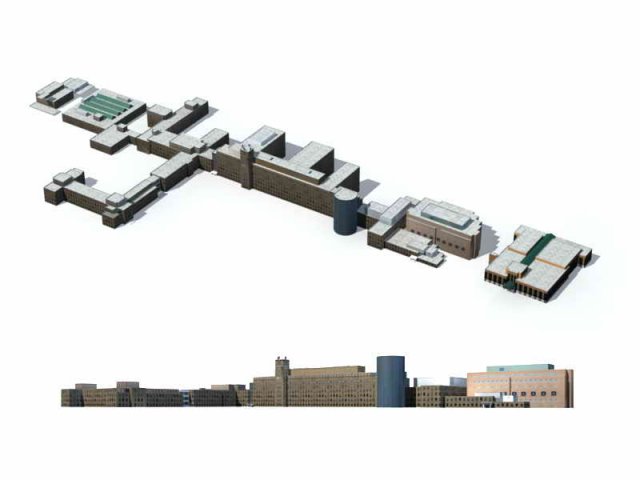 Large City Commercial Street office building design – 30 3D Model