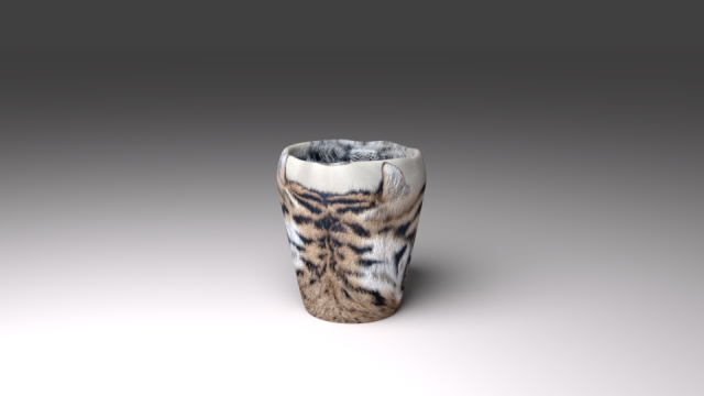 Mug with a picture of a bear 3D Model