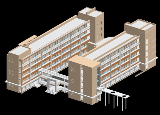 School building 150 3D Model