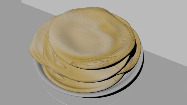 Bliny Or Pancakes On The Plate Free 3D Model