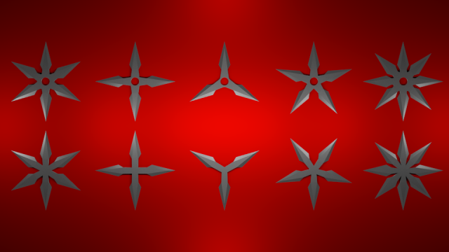 Shurikens pack 3D Model