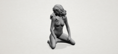 Naked girl – bended knees 02 3D Model