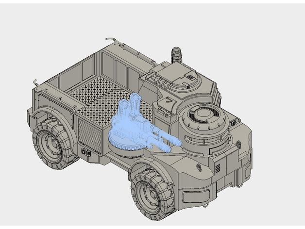 Twin-linked autocannon for Genestealer Cults Galyat Truck 3D Print Model