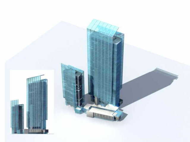 Large City Commercial Street office building design – 175 3D Model