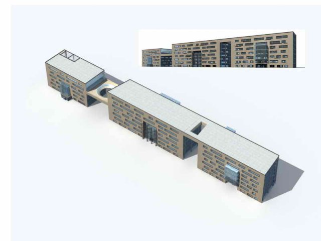 Large City Commercial Street office building design – 41 3D Model