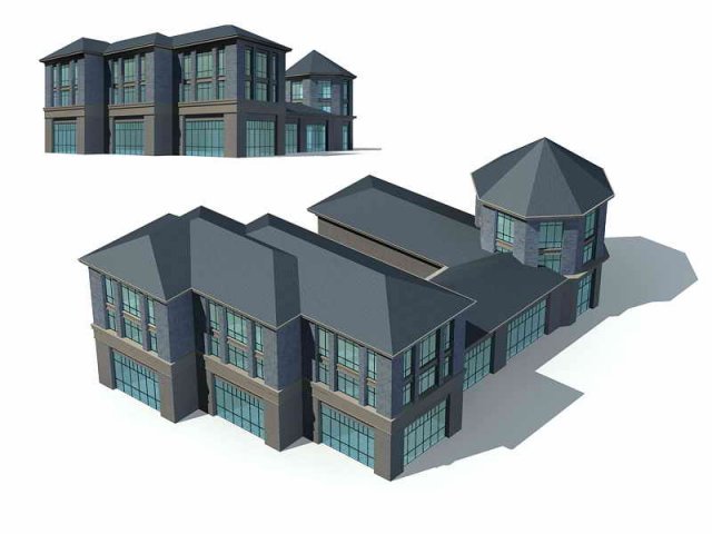 Large City Commercial Street office building design – 98 3D Model