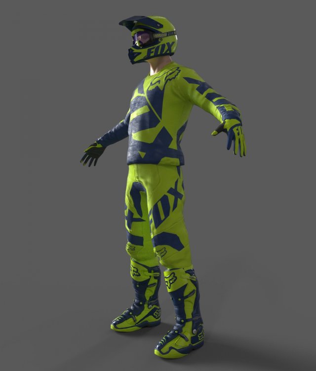 Motocross Racing Suit 3D Model
