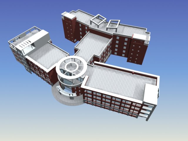 School building 100 3D Model