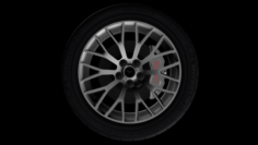 2015 Ford Mustang GT Wheel Mid Poly Tire 3D Model