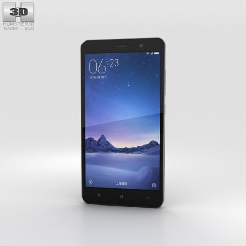 Xiaomi Redmi Note 3 Gray 3D Model