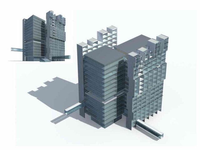 Large City Commercial Street office building design – 139 3D Model