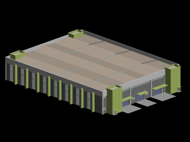 Factory building 023 3D Model