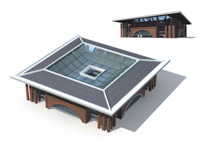 Large City Commercial Street office building design – 90 3D Model