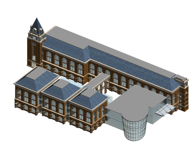 School building 027 3D Model