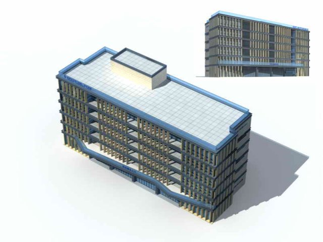 Large City Commercial Street office building design – 115 3D Model