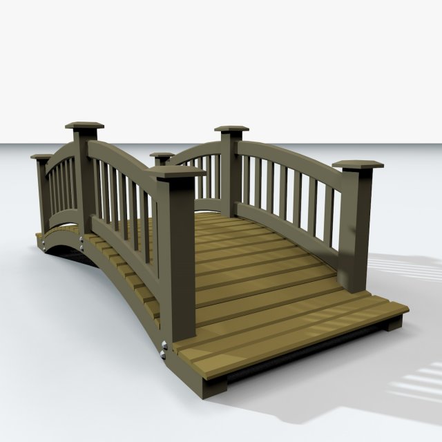 Wooden Bridge Low Poly 3D Model