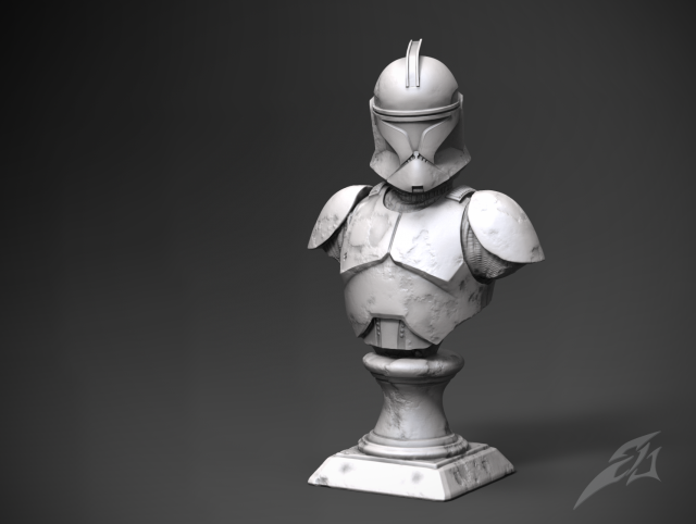 Classic older bust of Clone Trooper Phase 1 3D Model