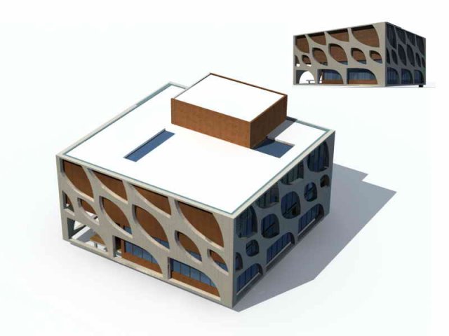 Large City Commercial Street office building design – 113 3D Model