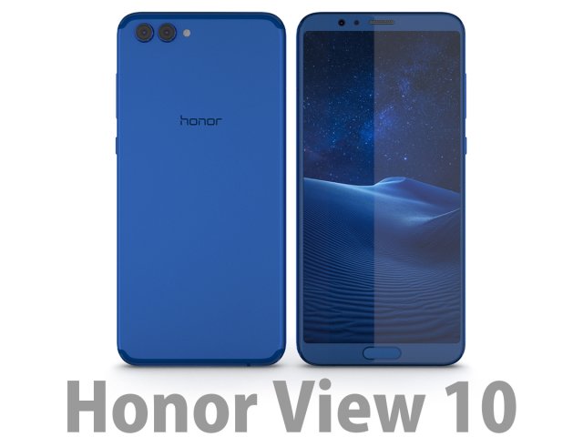 Huawei Honor View 10 Aurora Blue 3D Model