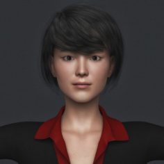 Realistic Asian Business Woman 3D Model