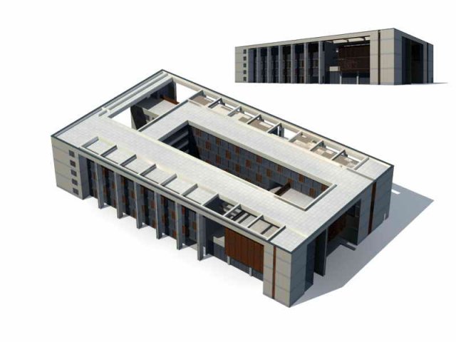 Large City Commercial Street office building design – 118 3D Model