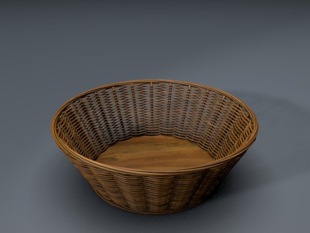 Wicker Basket Set 3D Model