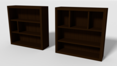 Wooden Bookshelf Set 1 3D Model