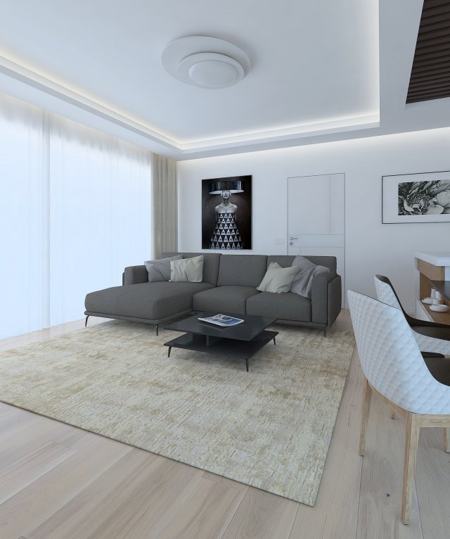 A modern style cozy living room 3D Model