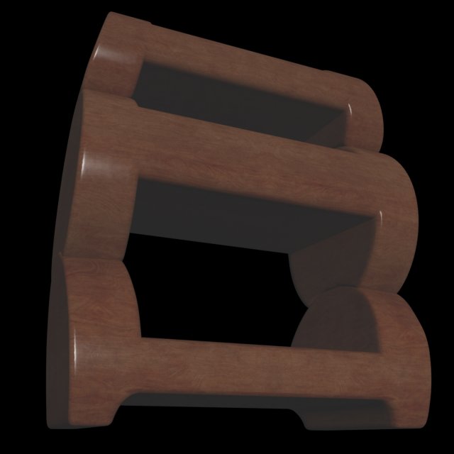 Wooden Bedside Table 3D Model