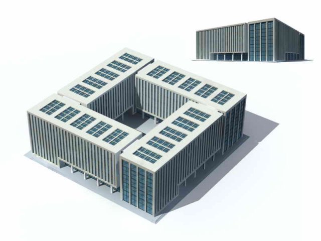 Large City Commercial Street office building design – 95 3D Model