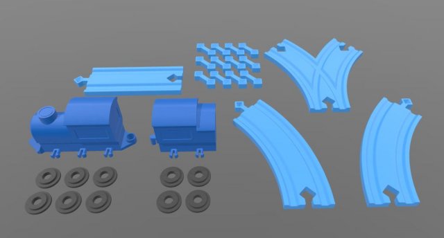 Set rail road 3D Model