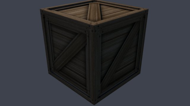 Simple 3D textured crate 3D Model