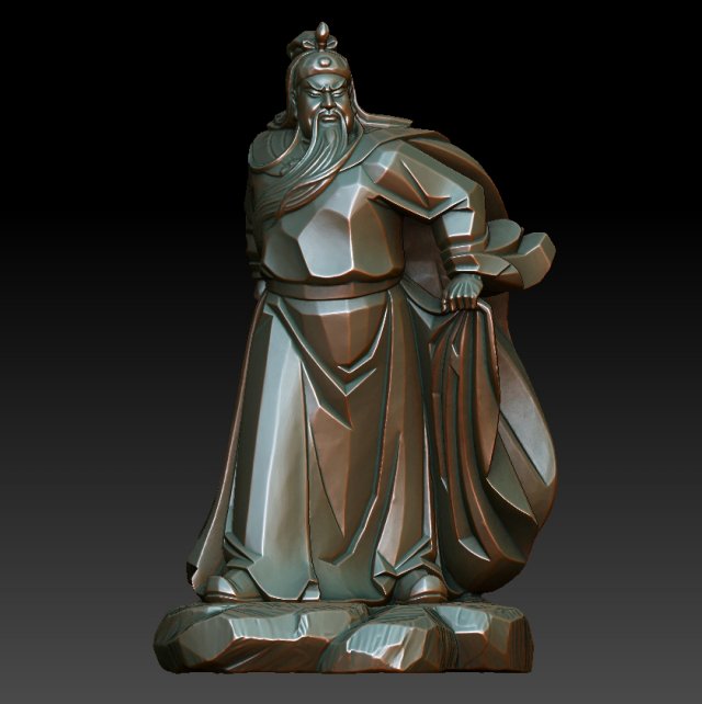 HD Scan Guan Gong 17 Statue – Ready Print 3D Model