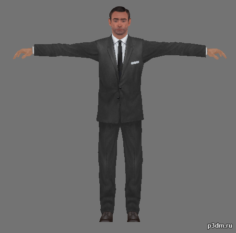James Bond Grey Suit 3D Model