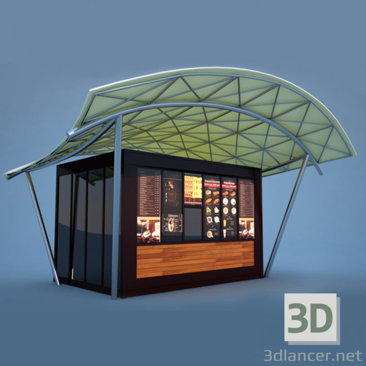 3D-Model 
Kiosk with canopy