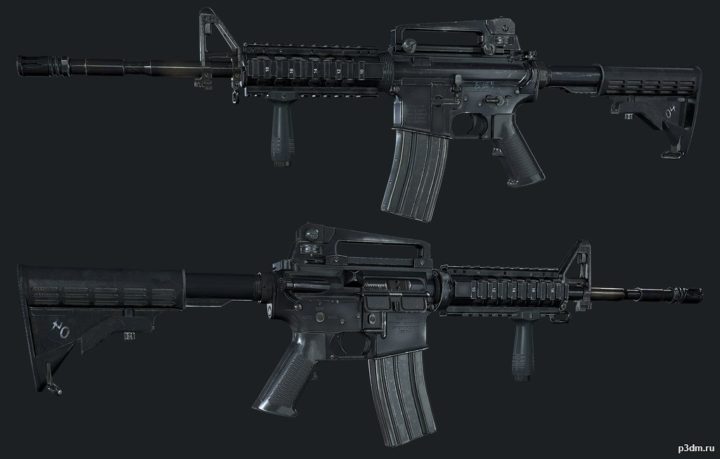 COD:MWR Weapon M4 Carbine 3D Model