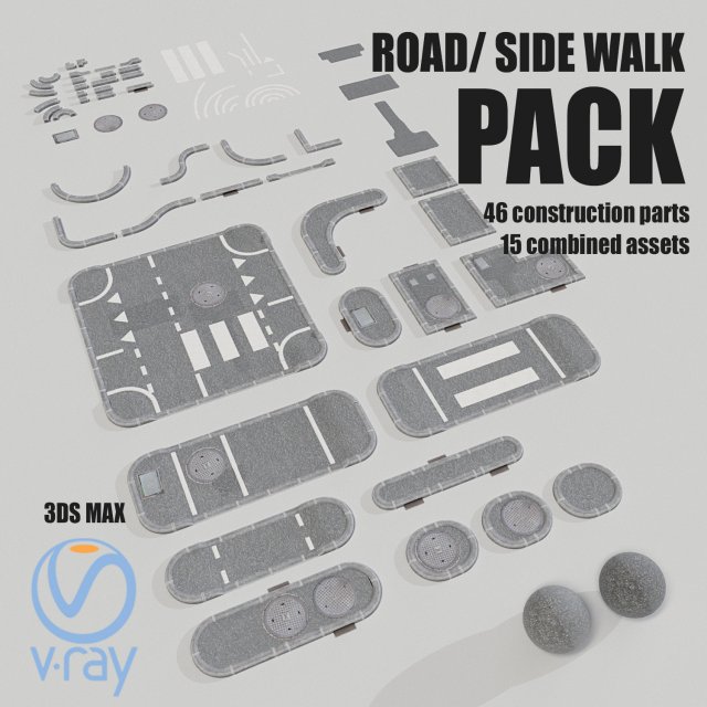 Road Asset Pack collection 3D Model