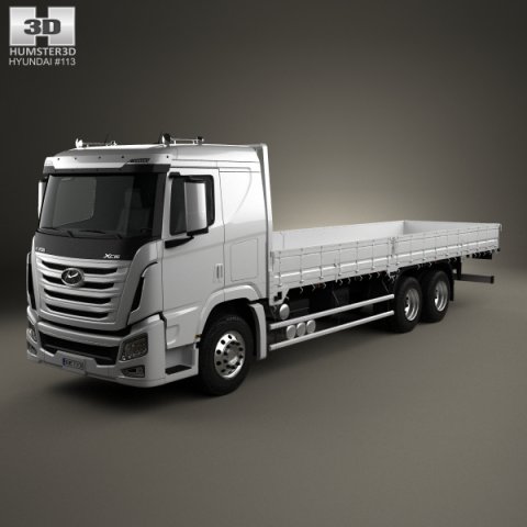 Hyundai Xcient Flatbed Truck 2014 3D Model