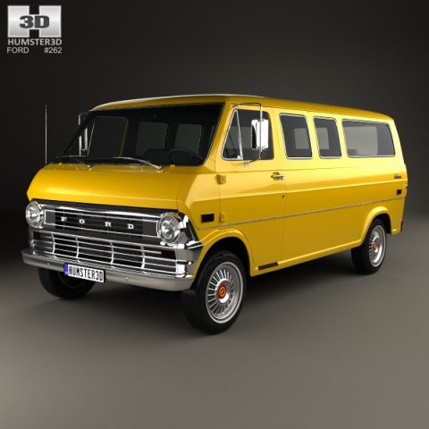 Ford E-Series Econoline Club Wagon 1971 3D Model