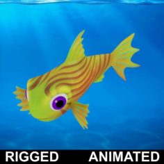 Cartoon Fish 10 Rigged Animated 3D Model