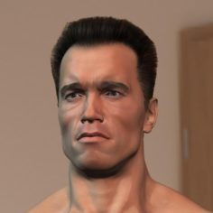Arnold Schwarzenegger body Hair and Fur 3D Model