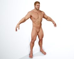 Realistic Muscular Man 3D Model
