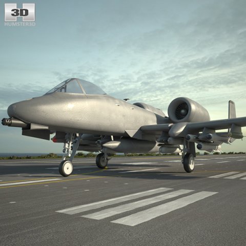 Fairchild Republic A-10 Thunderbolt II 3D Model