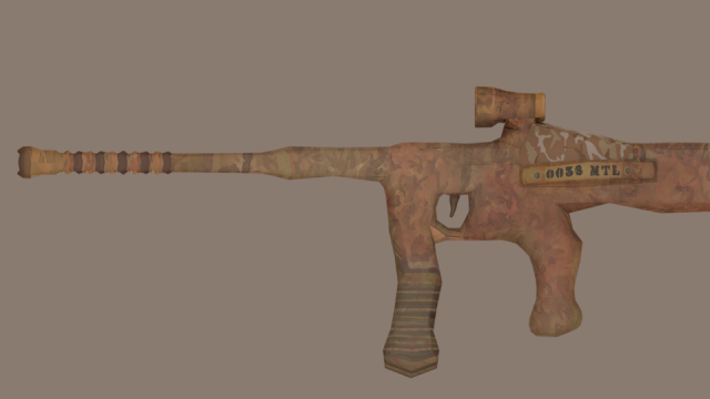 Unique Gun Low-poly 3D Model