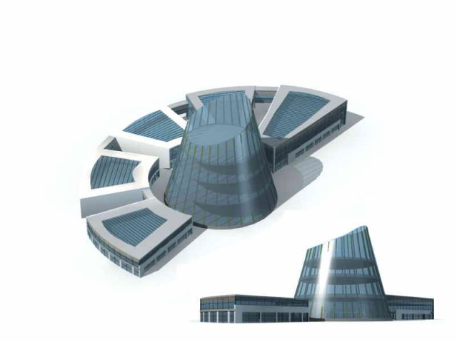 Large City Commercial Street office building design – 65 3D Model