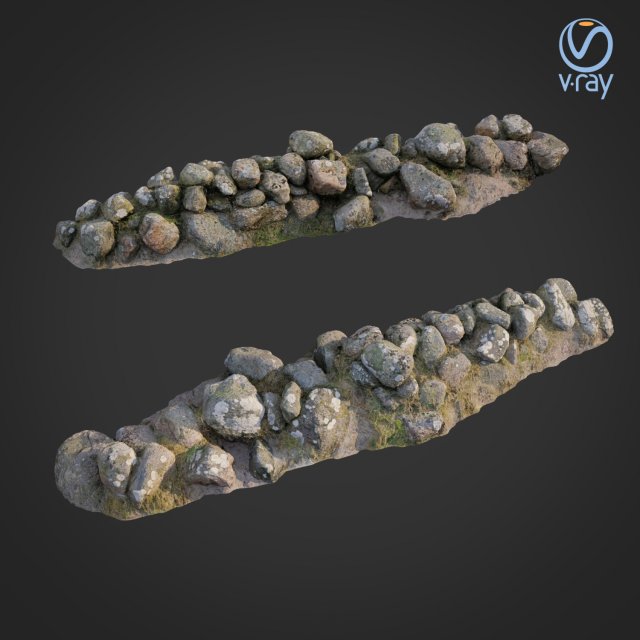3d scanned nature stone wall A 3D Model