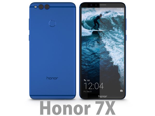 Huawei Honor 7X Blue 3D Model
