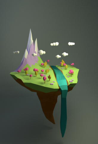 Floating island Free 3D Model